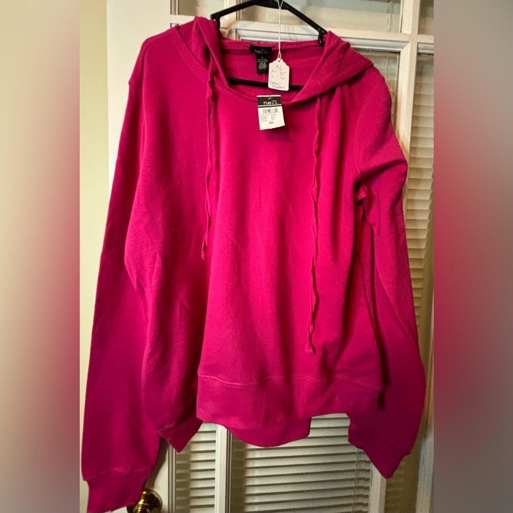 Rue 21 Lightweight Raw Hem Edge Hoodie-Size XL